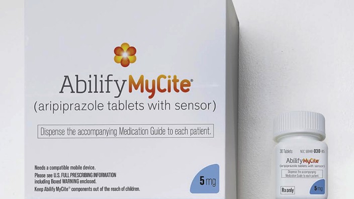 Medizin: Eine Packung der neuen Funkpille Abilify MyCite.