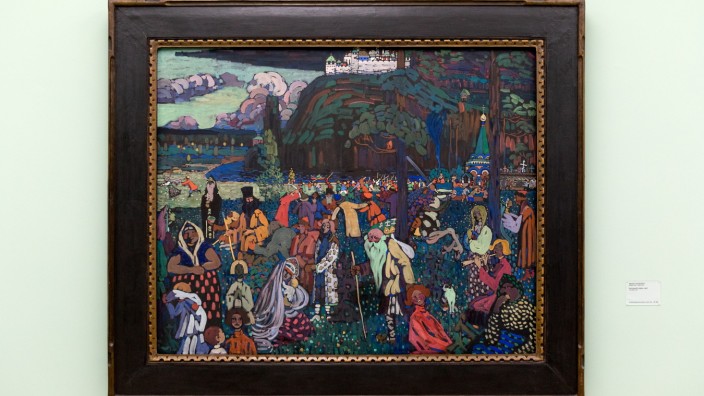 Das Bild: Wassiliy Kandinsky, Das Bunte Leben, 1907, im Lehnbachhaus