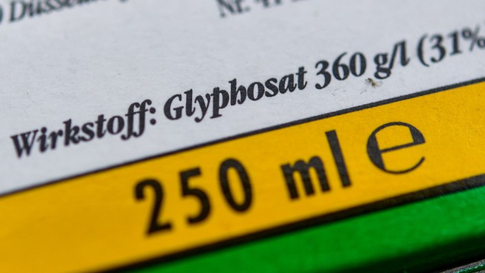 Glyphosat-Angabe auf einer Packung