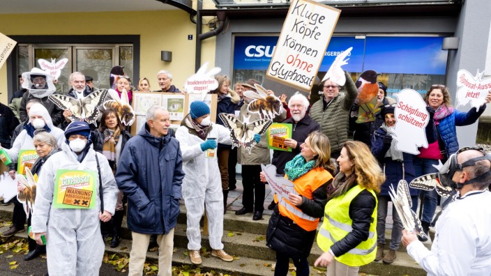 Glyphosat-Protest vor CSU GST EBE