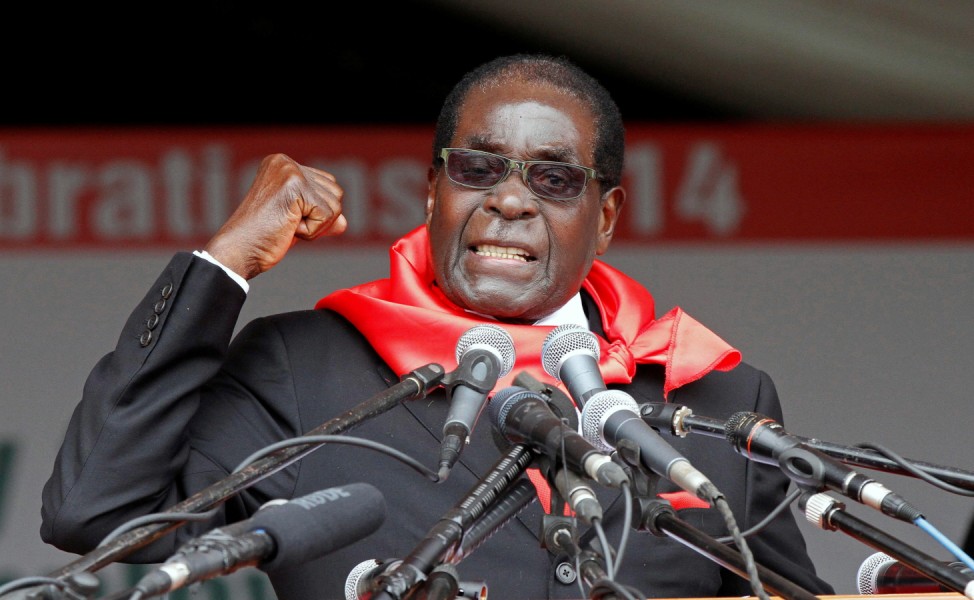 FILE PHOTO: Zimbabwe President Robert Mugabe addresses supporters during celebrations to mark his 90th birthday in Marondera