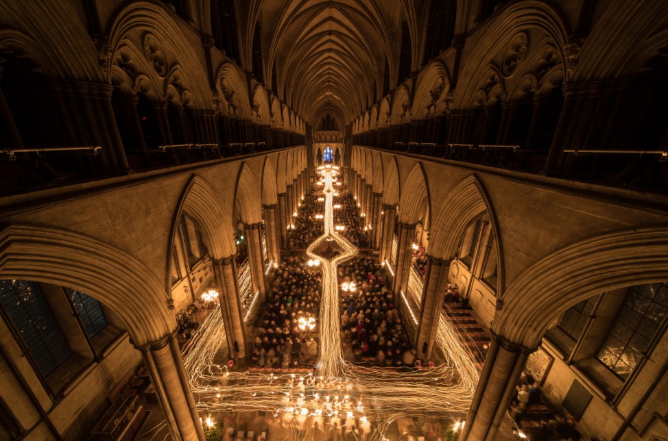 The Darkness To Light Advent Procession Is marked At Salisbury Cathedral