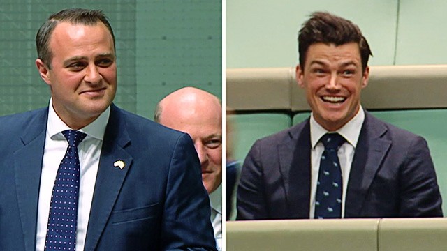 Debatte um Ehe für alle: Der Parlamentsabgeordnete Tim Wilson (links) fragte seinen Partner Ryan Bolger, der auf der Zuschauertribüne saß, ob er ihn heiraten wolle.