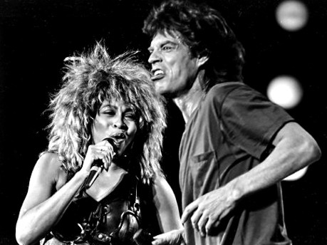 Tina Turner und Mick Jagger, 1985