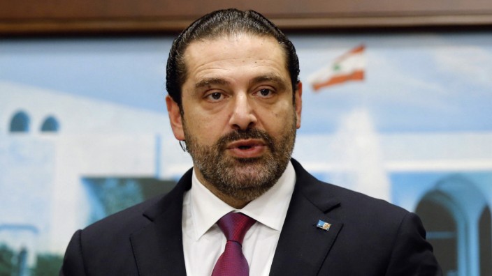 Lebanon's Prime Minister Saad al-Hariri speaks after a cabinet meeting in Baabda near Beirut, Lebanon
