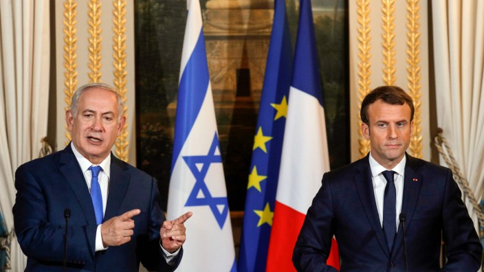 Konflikt um Jerusalem: Benjamin Netanjahu und Emmanuel Macron während einer gemeinsamen Pressekonferenz am 10. Dezember.