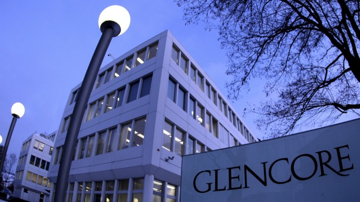 File photo of Swiss commodities trader Glencore's logo in front of its headquarters in Baar