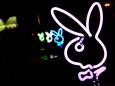Oct 17 2008 Los Angeles California USA Playboy bunny neon bunny lights at the Playboy Mansion