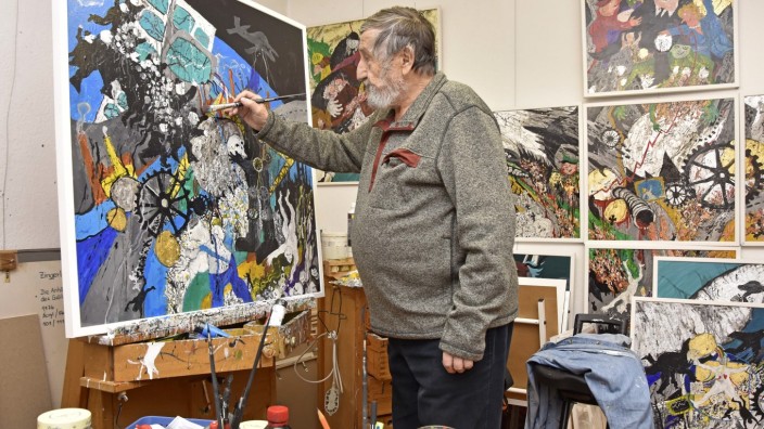 Kandidat für den Tassilo 2018: Auch mit 85 Jahren steht Guido Zingerl immer noch täglich im Atelier seines Brucker Wohnhauses.