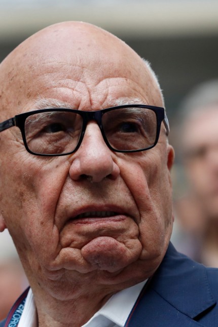 FILE PHOTO: Rupert Murdoch, Chairman of Fox News Channel attends Rafael Nadal of Spain's match against Kevin Anderson of South Africa at the U.S. Open in New York