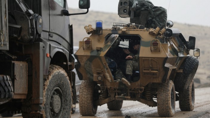 Turkish forces are seen near Mount Barsaya