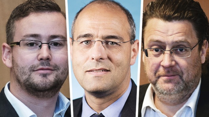 Parlament: Die AfD-Politiker Sebastian Münzenmaier, Peter Boehringer und Stephan Brandner (v.l.) leiten künftig Fachausschüsse des Bundestages.