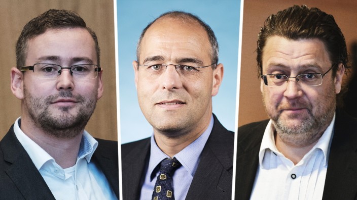 Chefposten im Bundestag: Sebastian Münzenmaier, Peter Boehringer und Stephan Brandner (v.l.n.r.) von der AfD sollen bald viel zu sagen haben im Bundestag.