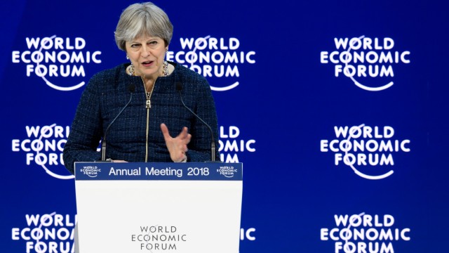 Davos: Die britische Premierministerin Theresa May spricht am Donnerstag in Davos - und wirbt für Freihandel.