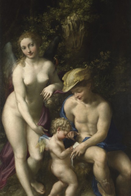 Ausstellung: Eine ungewohnt raffinierte Sinnlichkeit hielt mit Charles' Sammlung in die englischen Königspaläste Einzug: Correggio, "Venus mit Merkur und Amor (Die Schule der Liebe)".