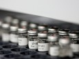 Urine samples from athletes are lined up for steroid profiling at the Doping Control Laboratory at the National Institute of Scientific Research Centre (INRS) Institute Armand-Frappier in Laval