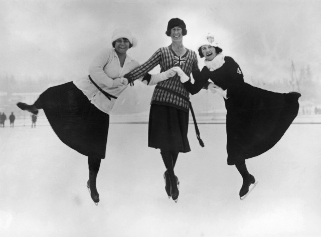 Skating Medallists; Eröffnungsfeier in Chamonix 1924