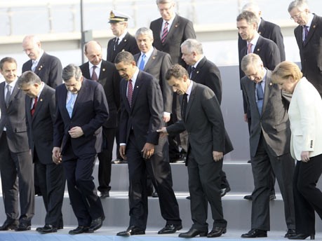 Obama, Sarkozy, Brown, Merkel, AP