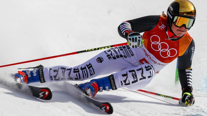 Viktoria Rebensburg wird Vierte beim Riesenslalom bei den Olympischen Winterspielen 2018 in Pyeongchang.