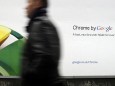Google Chrome-Werbeposter in der Londoner U-Bahn.