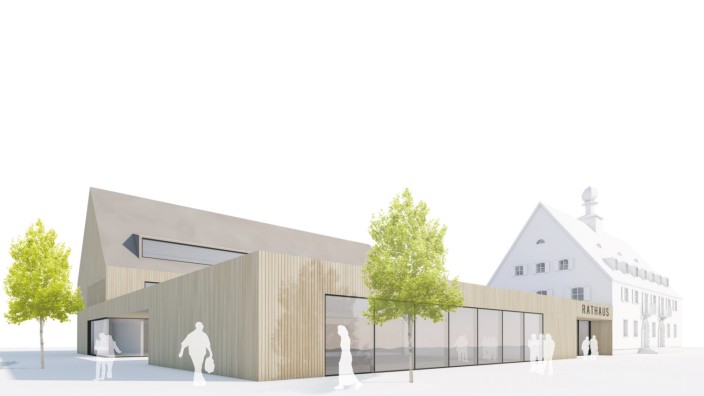 Neubiberg: So soll das Neubiberger Rathaus nach den Vorstellungen des Büros Spreen Architekten aussehen.