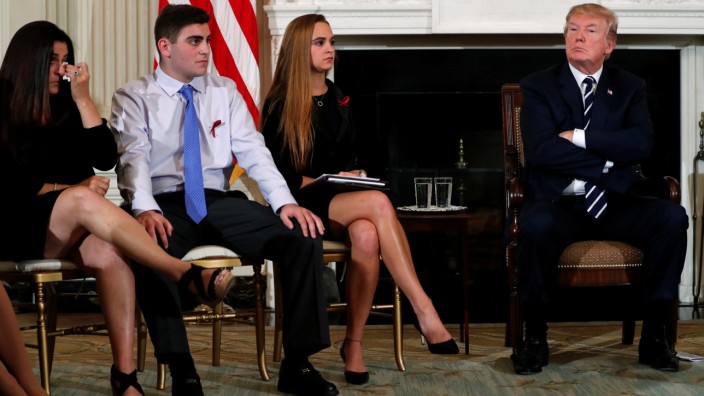 U.S. President Donald Trump hosts a listening session with Marjory Stoneman Douglas High School shooting survivors at the White House in Washington