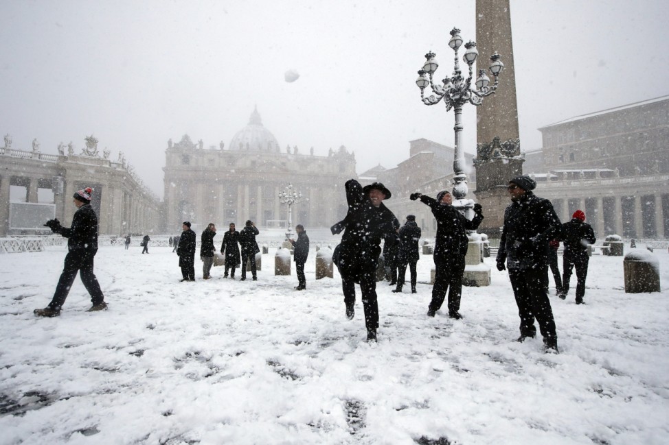 Schnee in Vatikanstadt
