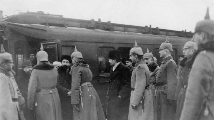 Empfang der russischen Delegation in Brest-Litowsk, 1918