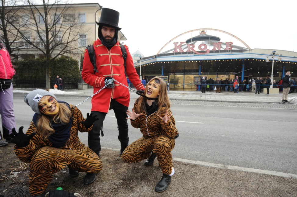 Tierschützer demonstrieren in München gegen Tier in Zirkus, 2018