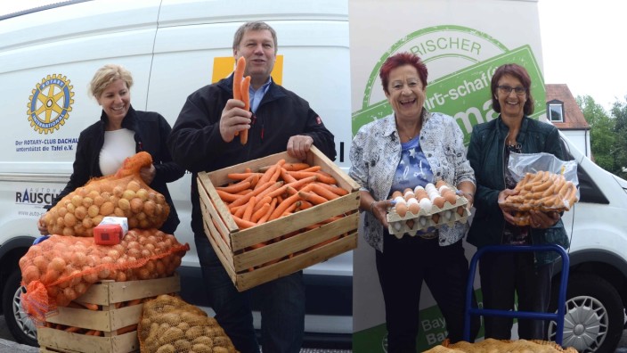 Soziale Not: Die Dachauer Tafel bekommt regelmäßig Lebensmittelspenden etwa vom Bauernverband, hier bei einer Spendenübergabe 2015.
