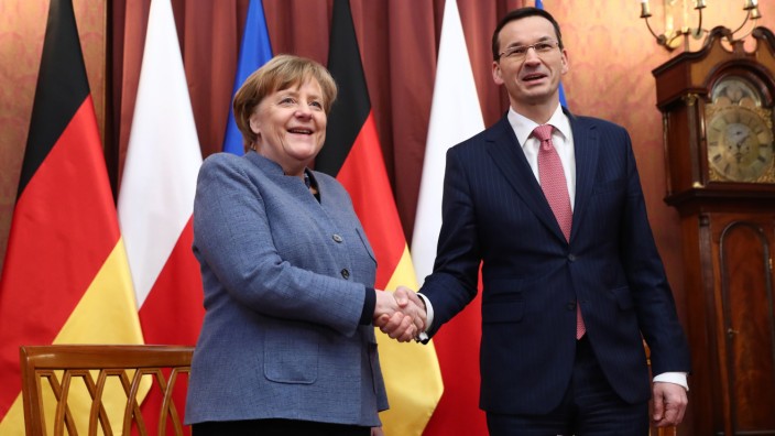 Antrittsbesuch: Kanzlerin Angela Merkel und Polens Premier Mateusz Morawiecki.