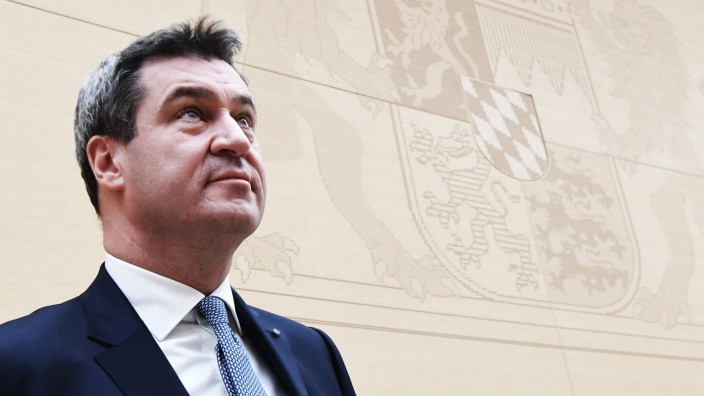 Der neue bayrische CSU-Ministerpräsident Markus Söder am 21. März 2018 bei der Vereidigung des Kabinetts.
