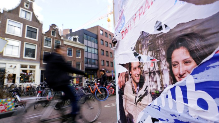 Thierry Baudet (Forum for Democracy) campaign posters are seen during the local council election in Amsterdam