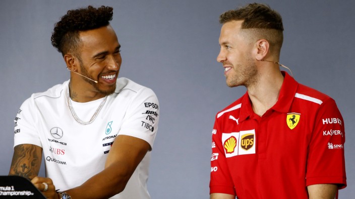 Sebastian Vettel und Lewis Hamilton vor der Formel-1-Saison 2018.
