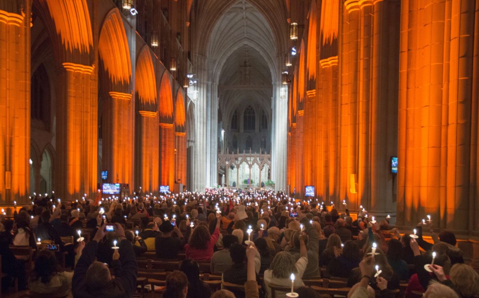 Interfaith Service Held At National Cathedral Night Before Gun Control Marches Across The Country