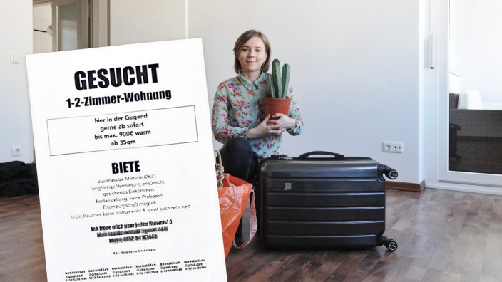 Miete in München: Keine Probezeit, keine Zigaretten, keine Instrumente, wirbt Leonie Schwaiger.
