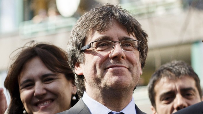 Carles Puigdemont Holds Press Conference Following Release From German Prison