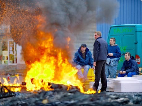 Blockade des Hafens in Boulogne-sur-Mer, Foto: AFP