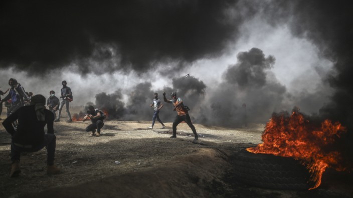 Proteste an der Grenze zu Israel im Gazastreifen