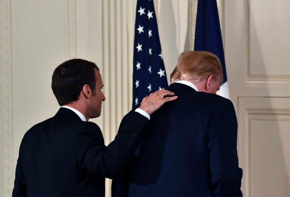 US President Donald Trump and French President Emmanuel Macron hold a joint press conference.