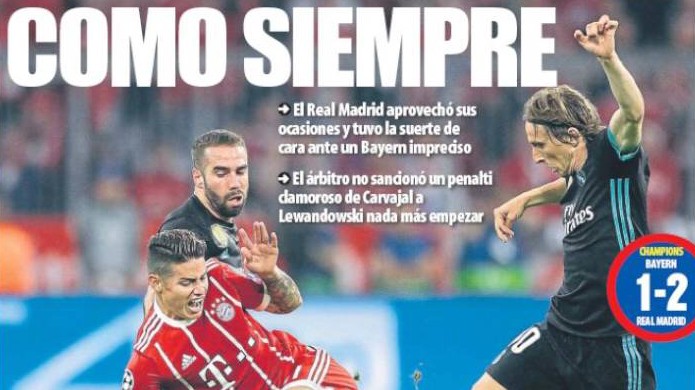Mundo Deportivo Titelseite