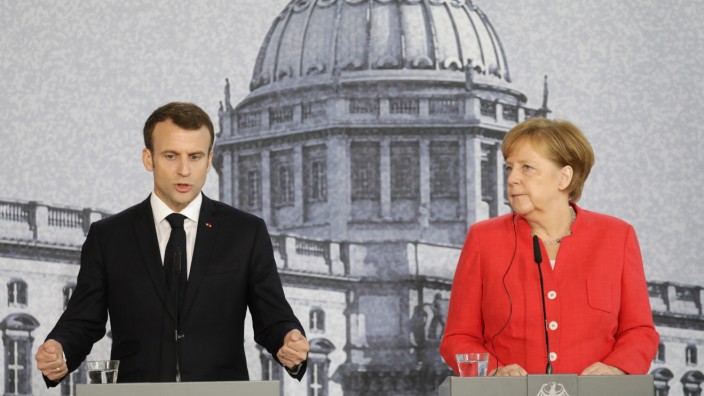 German Chancellor Angela Merkel meets French President Emmanuel Macron in Berlin