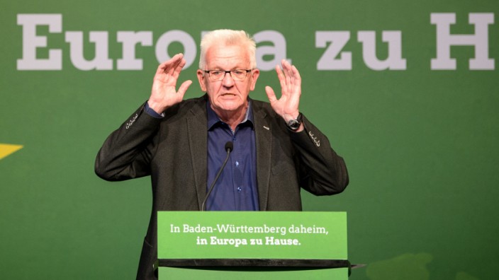 Winfried Kretschmann spricht auf dem Landesparteitag der Grünen in Baden-Württemberg.
