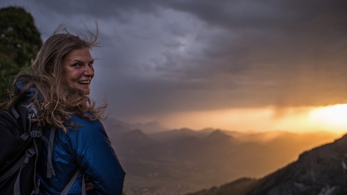 Alpenüberquerung E5: Bergführerin Nina Ruhland bei der Alpenquerung von Oberstdorf nach Meran