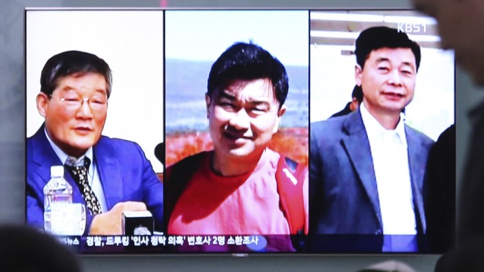 Die freigelassenen US-Bürger Kim Dong Chul, Tony Kim und Kim Hak Song