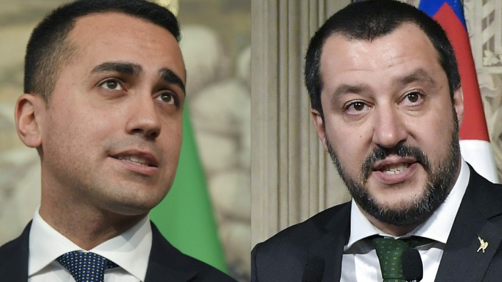 Koalitionsgespräche: Lega-Chef Matteo Salvini (rechts) und Luigi di Maio von Cinque Stelle reden über eine Regierungsbildung. Am Ende könnten beide je zweieinhalb Jahre als Ministerpräsident amtieren.