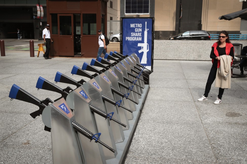 Installation On Chicago Street Compares Gun Access Issue To Popular Bike Sharing Programs