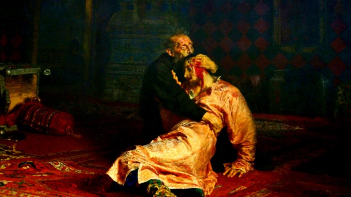 Freiheit der Kunst in Russland: Nach der Tat hält der Vater den erschlagenen Sohn in den Armen: „Iwan der Schreckliche und sein Sohn Iwan“ von Ilja Repin.