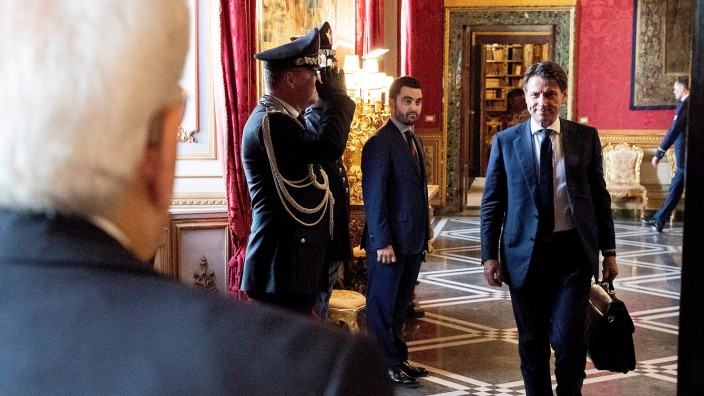 Italy's newly appointed Prime Minister Giuseppe Conte arrives for a meeting with the Italian President Sergio Mattarella at the Quirinal Palace in Rome