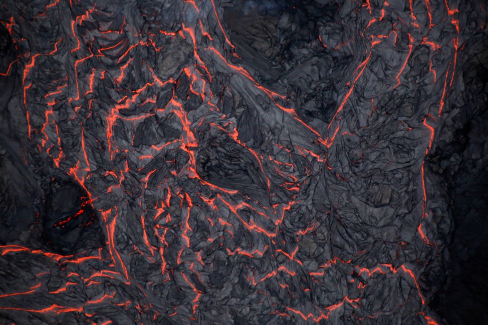 Lava flows on the outskirts of Pahoa